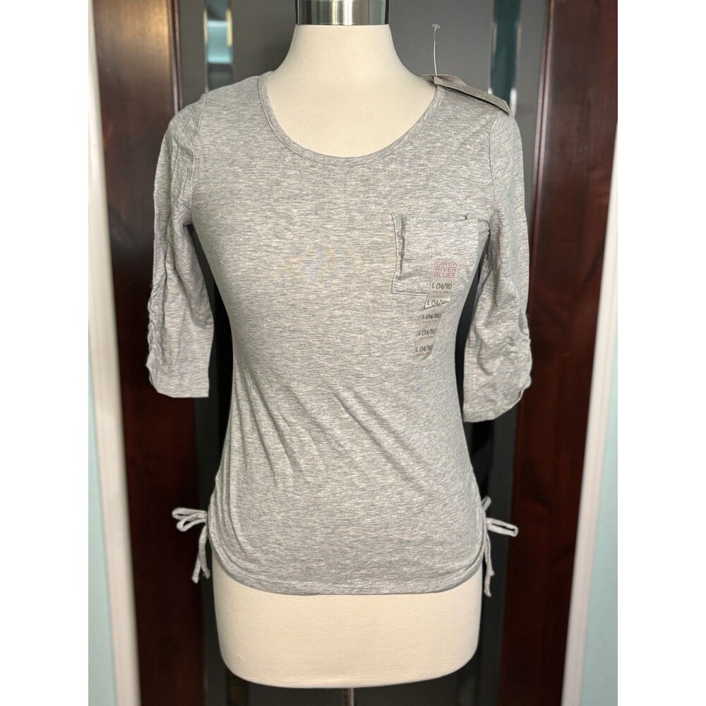 New Canyon River Blues Gray Knit Bow Top Sequined Pocket Girls L 14-16